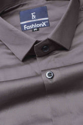 Men Grey Comfort Satin Cotton Casual Shirt